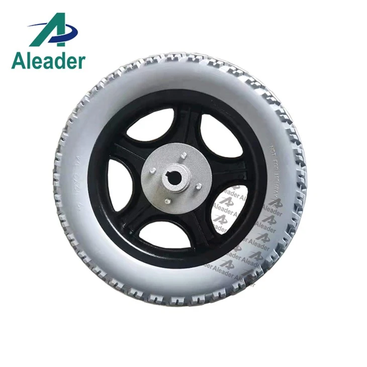 Grey Wheelchair Rear Wheels 12.5 Inch Polyurethane Tires